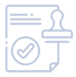 Project sheet with checkmark and stamp